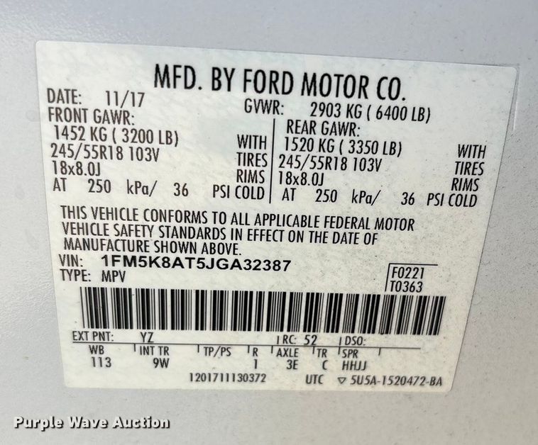 image for item EV2694 2018 Ford Explorer Police interceptor SUV