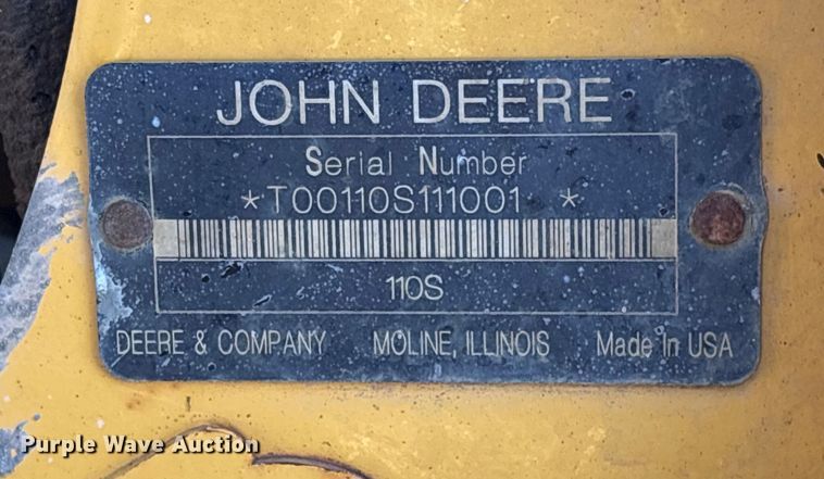 image for item EV2744 2008 John Deere 110 backhoe