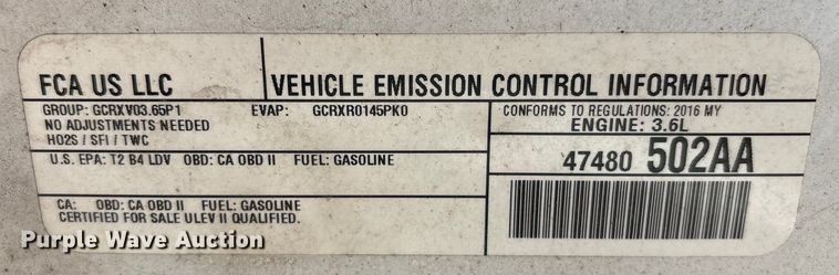 image for item EV2755 2016 Dodge Charger Police 