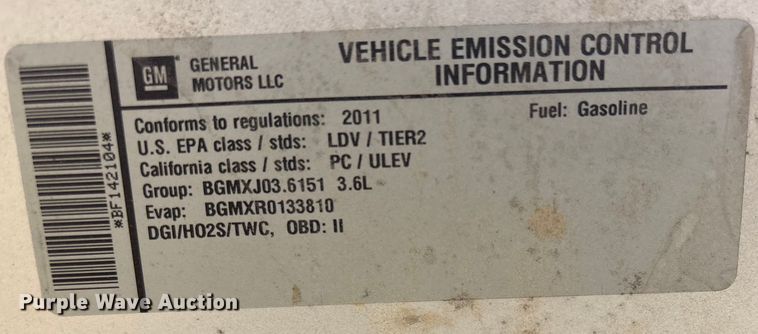 image for item EV2756 2011 Buick Lacrosse Sedan