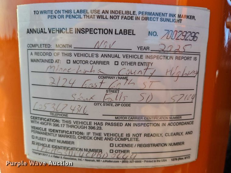 image for item EV5502 2012 Freightliner 114SD dump truck