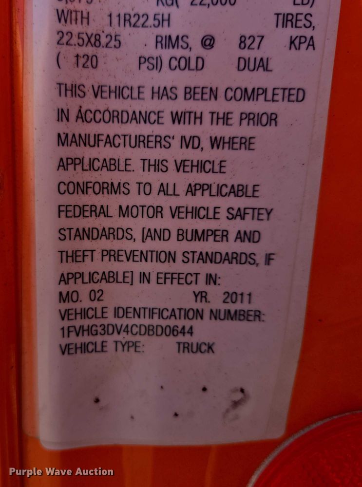 image for item EV5502 2012 Freightliner 114SD dump truck