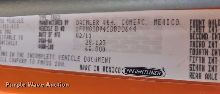 image for item EV5502 2012 Freightliner 114SD dump truck