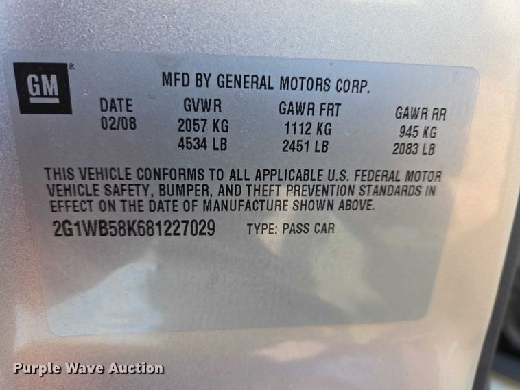 image for item EV5504 2008 Chevrolet Impala 