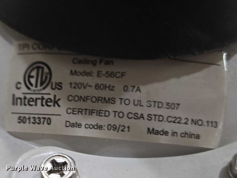 image for item EV5516 (8) Intertek E-56CF ceiling fans