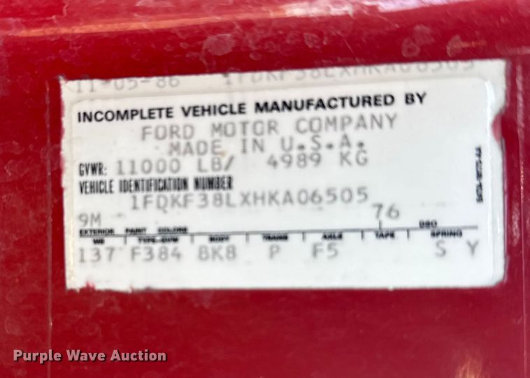 image for item FB0903 1987 Ford F350 brush fire truck