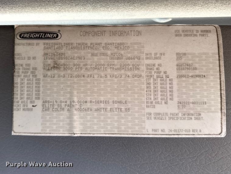 image for item FB0939 2008 Freightliner Business class M2 shuttle bus