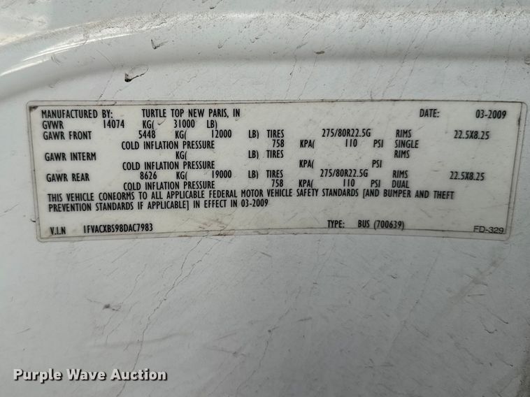 image for item FB0939 2008 Freightliner Business class M2 shuttle bus