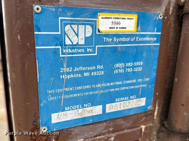 image for item FB0943 SP industries VB-60-E cardboard baler