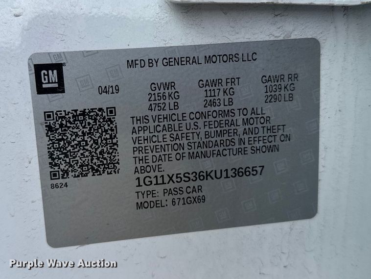 image for item FB0944 2019 Chevrolet Impala 