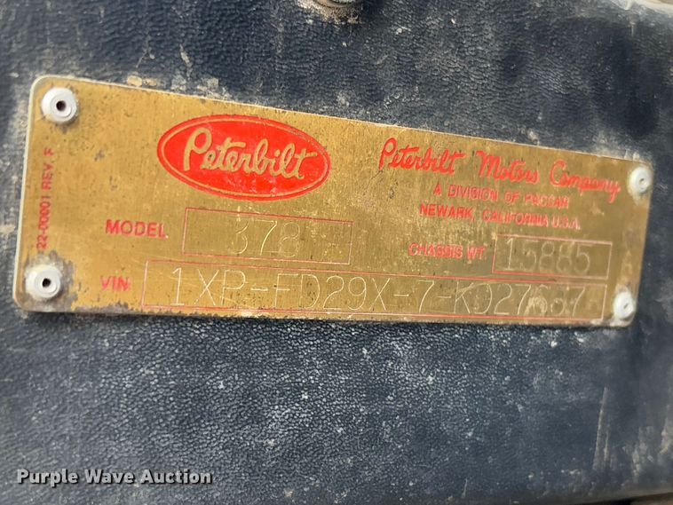 image for item FB3150 1989 Peterbilt 378 dump truck