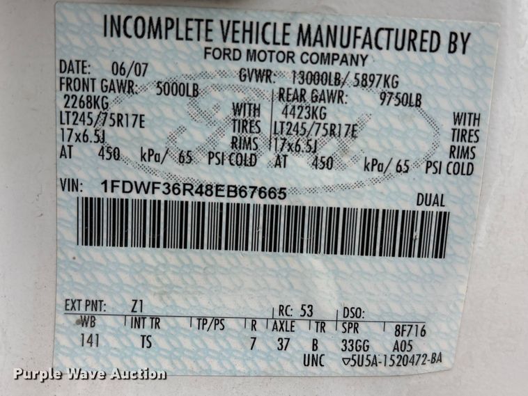 image for item FB3540 2008 Ford F350 utility bed pickup truck