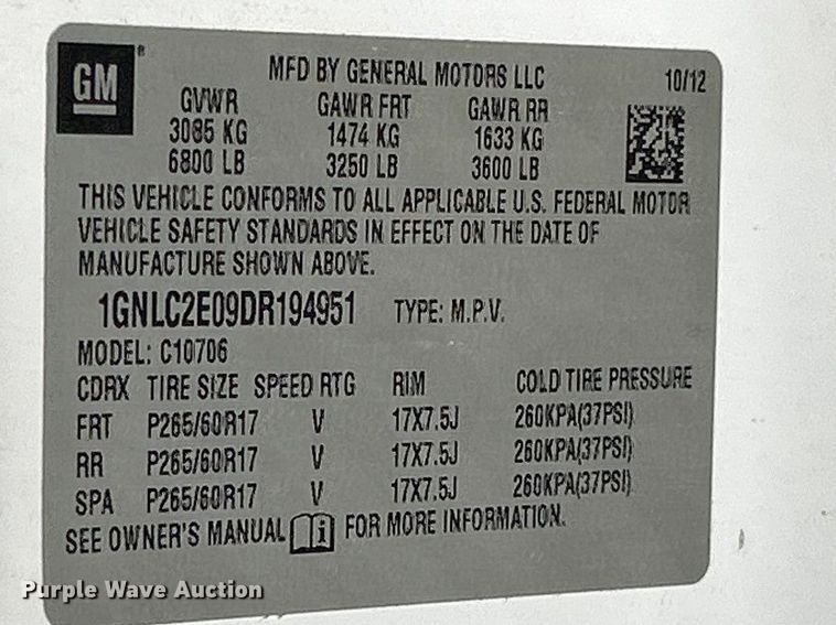 image for item FC5114 2013 Chevrolet Tahoe SUV