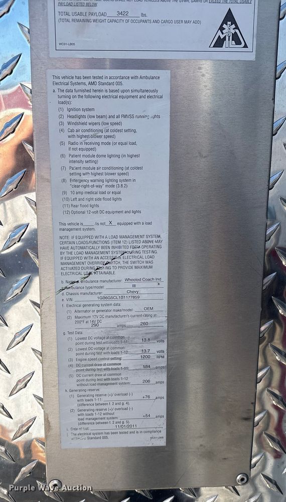 image for item FG0110 2011 Chevrolet Express 4500 ambulance