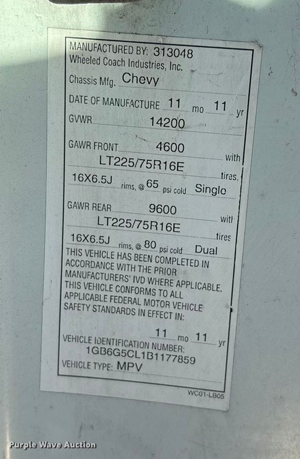 image for item FG0110 2011 Chevrolet Express 4500 ambulance