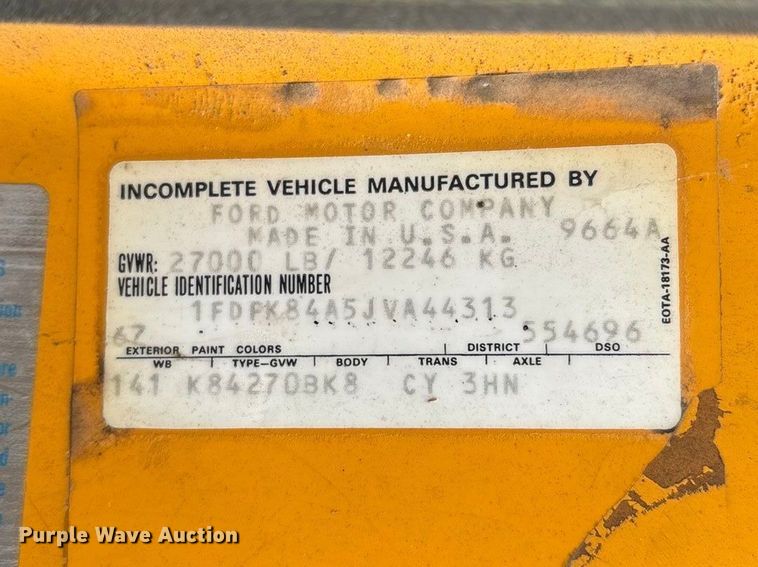 image for item FG0128 1988 Ford F800 dump truck