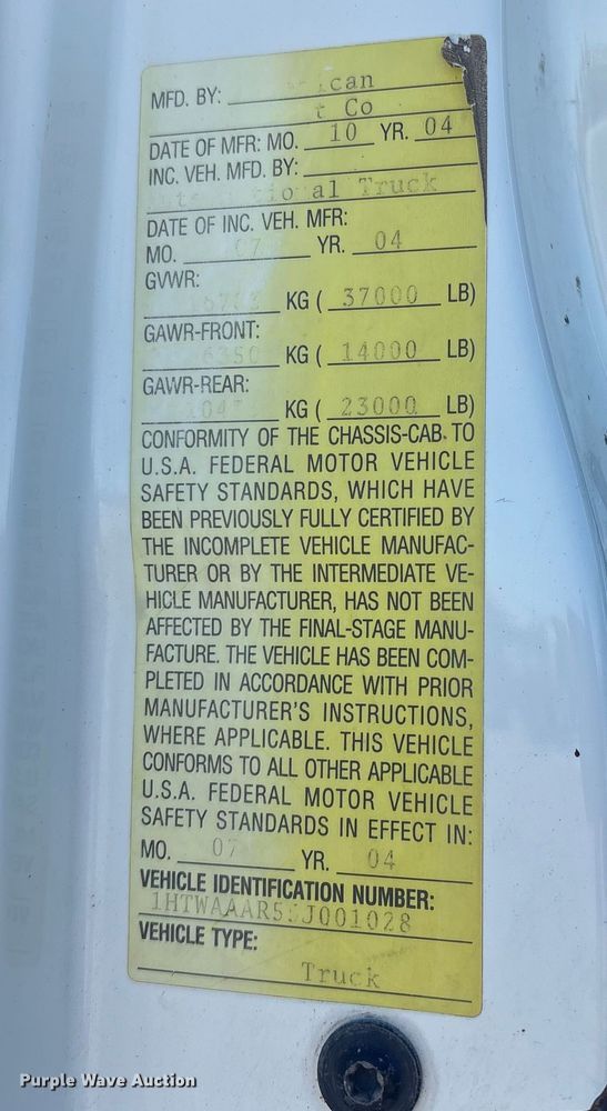 image for item FG2697 2005 International 7300 dump truck