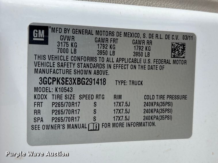 image for item FG2722 2011 Chevrolet Silverado 1500 Crew Cab pickup truck