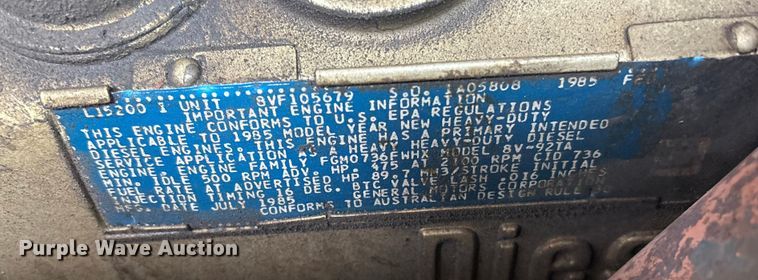 image for item FI0137 1985 Hahn HCP17 pumper fire truck