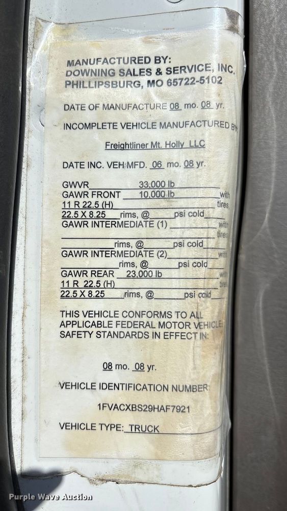 image for item FI0863 2009 Freightliner Business Class M2 refuse truck