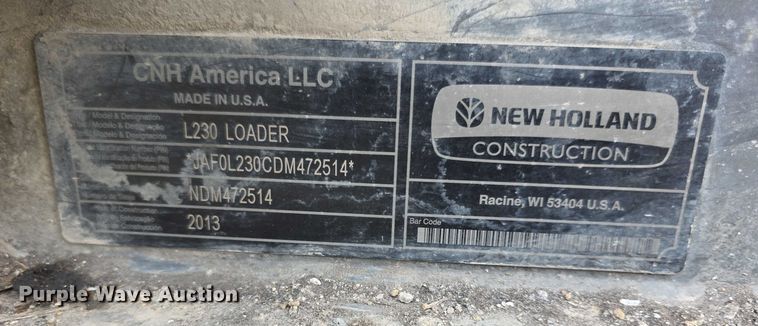 image for item FI0891 2013 New Holland L230 skid steer loader