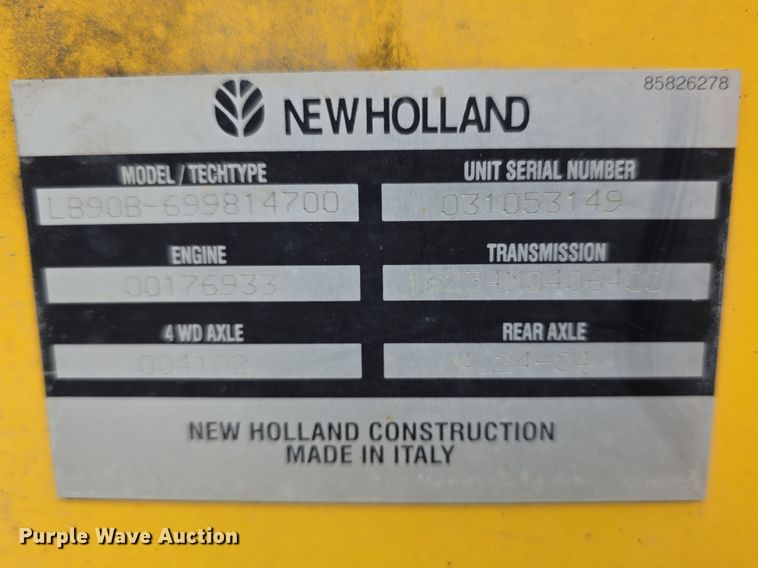 image for item FI0892 2005 New Holland LB90B backhoe