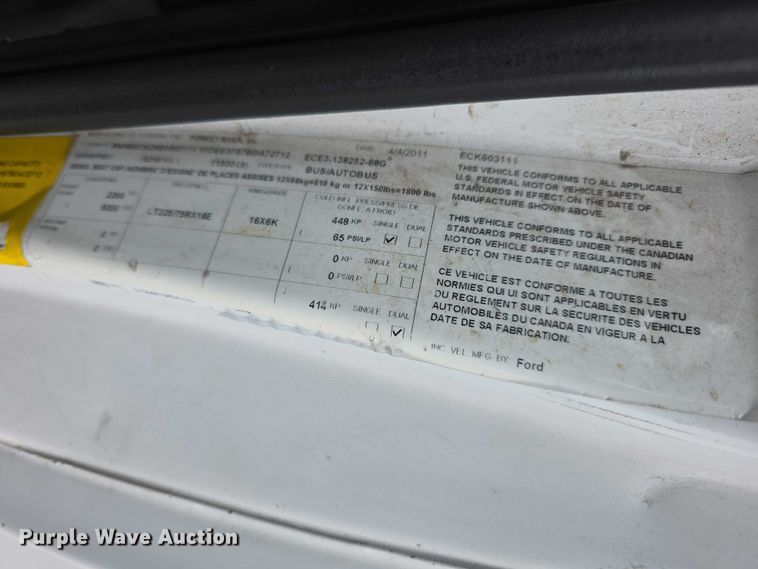 image for item FI0902 2011 Ford E350 Super Duty shuttle bus