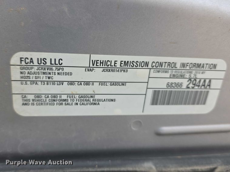 image for item FI0919 2018 Dodge Charger Police 