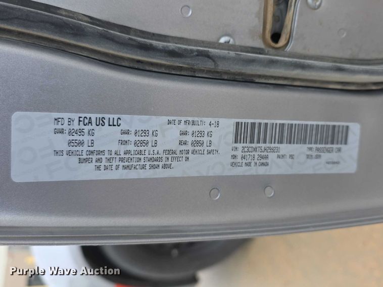 image for item FI0919 2018 Dodge Charger Police 