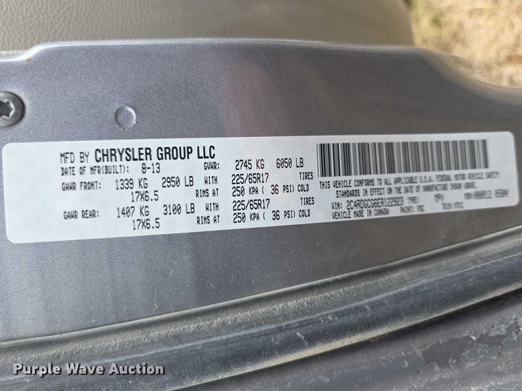 image for item FI0922 2014 Dodge Grand Caravan SXT van