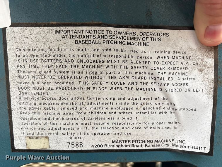 image for item FK1238 Iron Mike baseball pitching machine