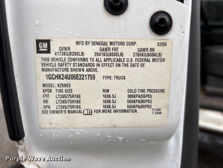 image for item FK1241 2006 Chevrolet Silverado 2500HD pickup truck