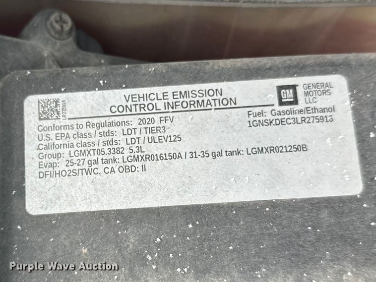 image for item FK1778 2020 Chevrolet Tahoe Police SUV