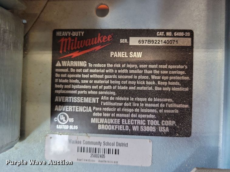 image for item NK9755 Milwaukee panel saw