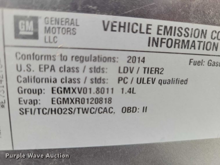 image for item NK9824 2014 Chevrolet Cruze 