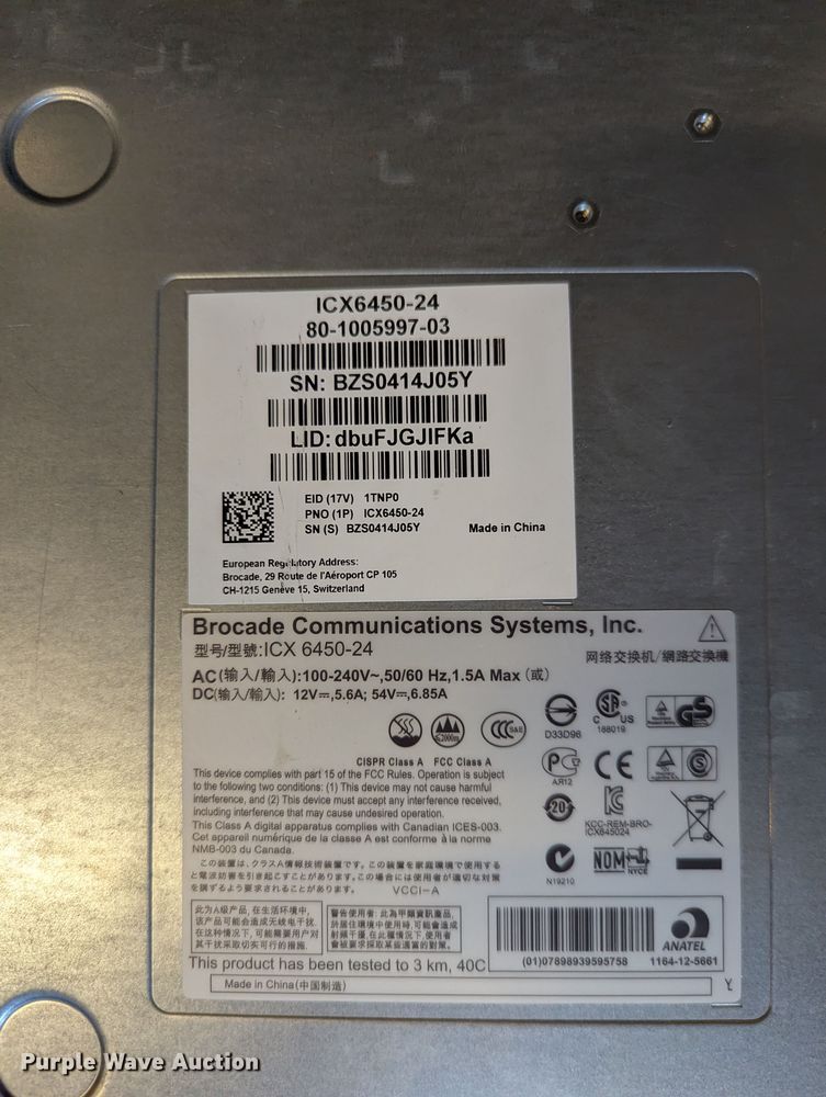 image for item NK9856 Brocade ethernet switches