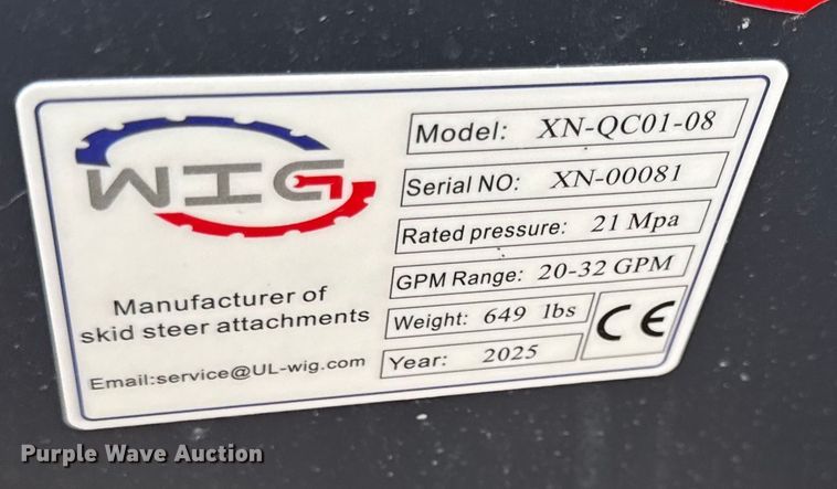 image for item DZ4340 2025 WIG skid steer stump grinder