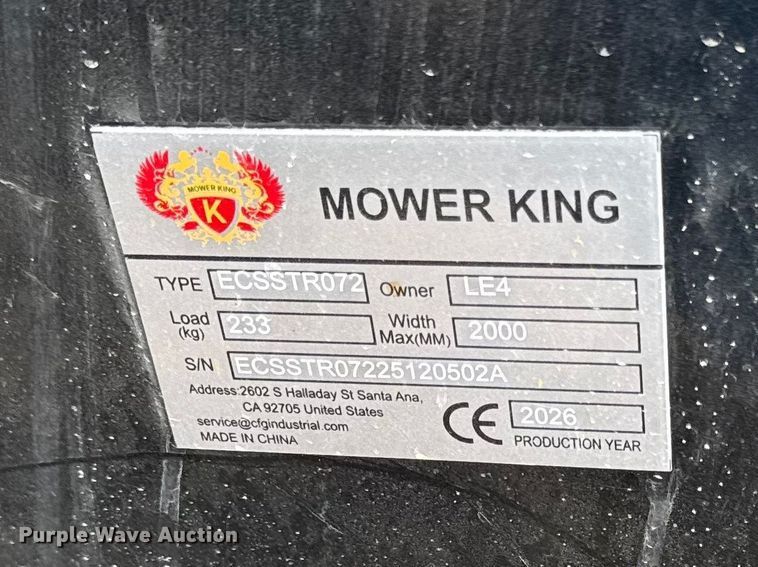 image for item DZ4345 2025 Mower King skid steer tiller