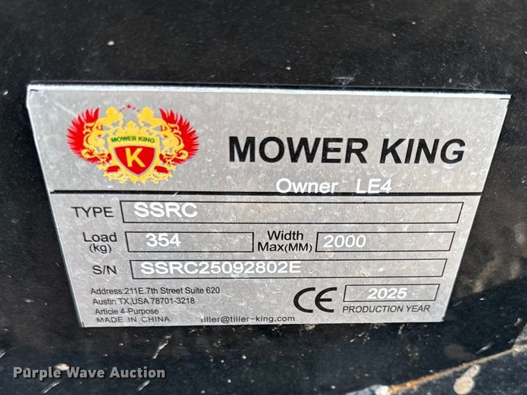 image for item DZ4357 2025 Mower King skid steer brush mower
