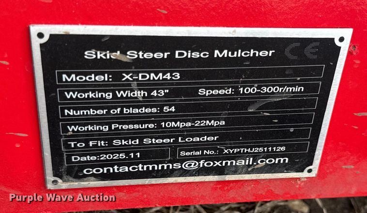 image for item DZ4366 2025 Future X-DM43 skid steer brush mower