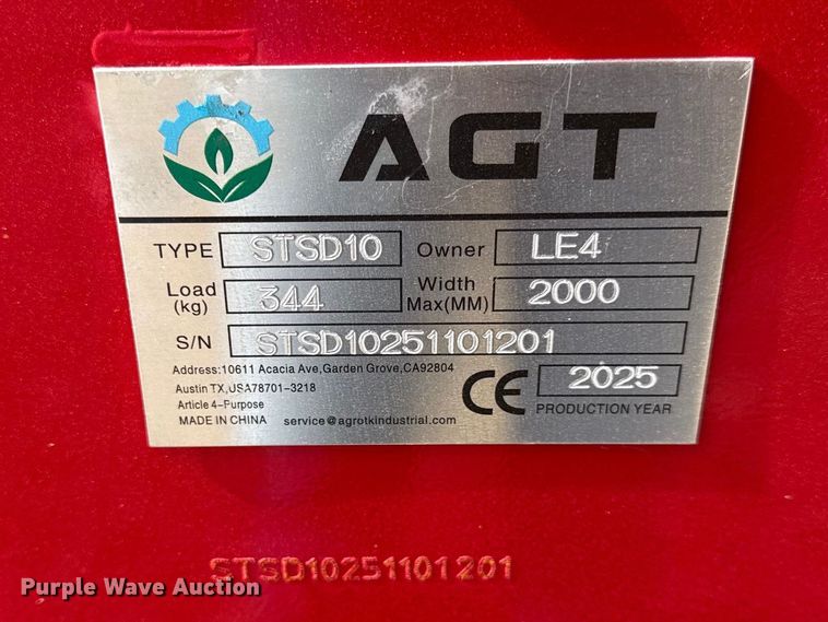 image for item DZ4375 2025 AGT STSD10 skid steer seeder