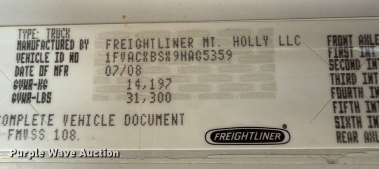 image for item DZ5029 2009 Freightliner Business Class M2 Crew Cab utility / service truck