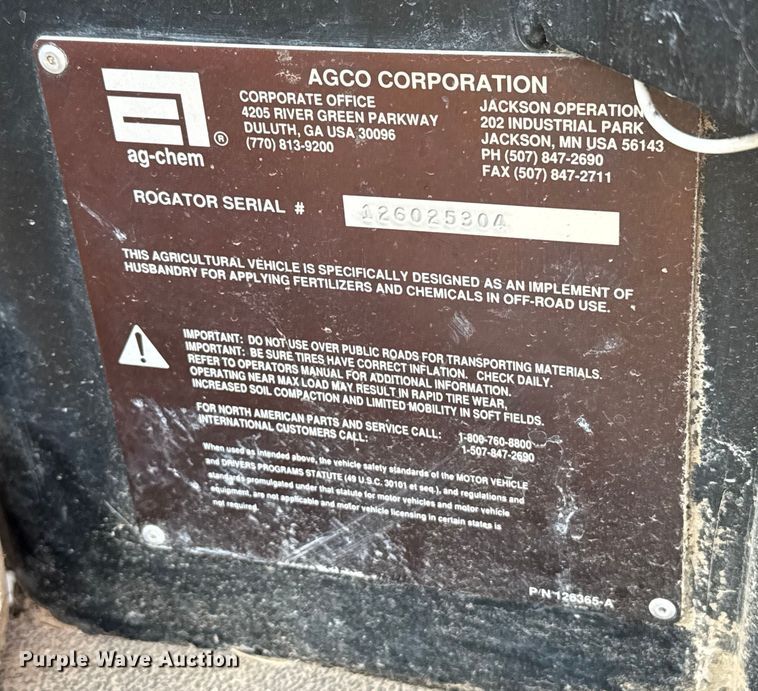 image for item EE3444 2004 RoGator 1264 sprayer