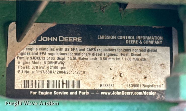 image for item ES5825 2007 John Deere 9330 4WD tractor
