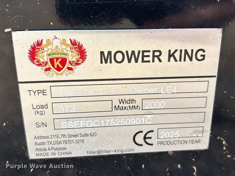 image for item EU4964 2025 Mower King SSEFGC175 skid steer flail mower