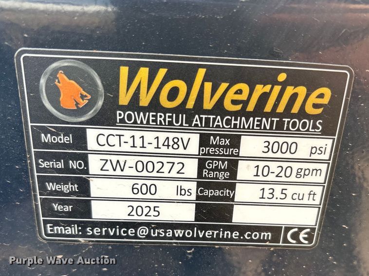 image for item EU4966 2025 Wolverine CCT-11-148V skid steer concrete chute bucket