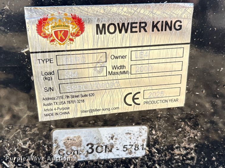 image for item EU4973 2025 Mower king SSRC skid steer rotary mower