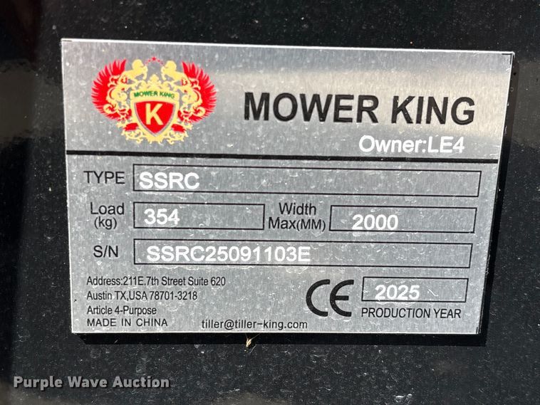 image for item EU7410 2025 Mower King SSRC skid steer rotary mower