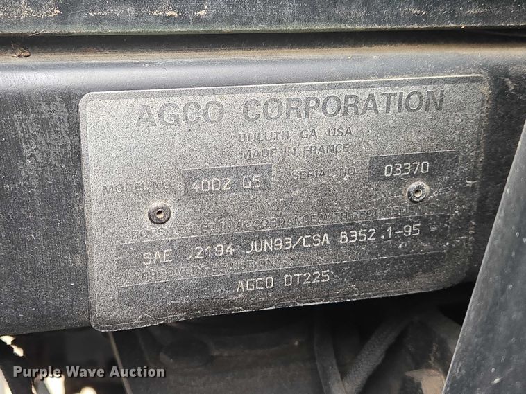 image for item EV5529 2003 AGCO DT225 MFWD tractor