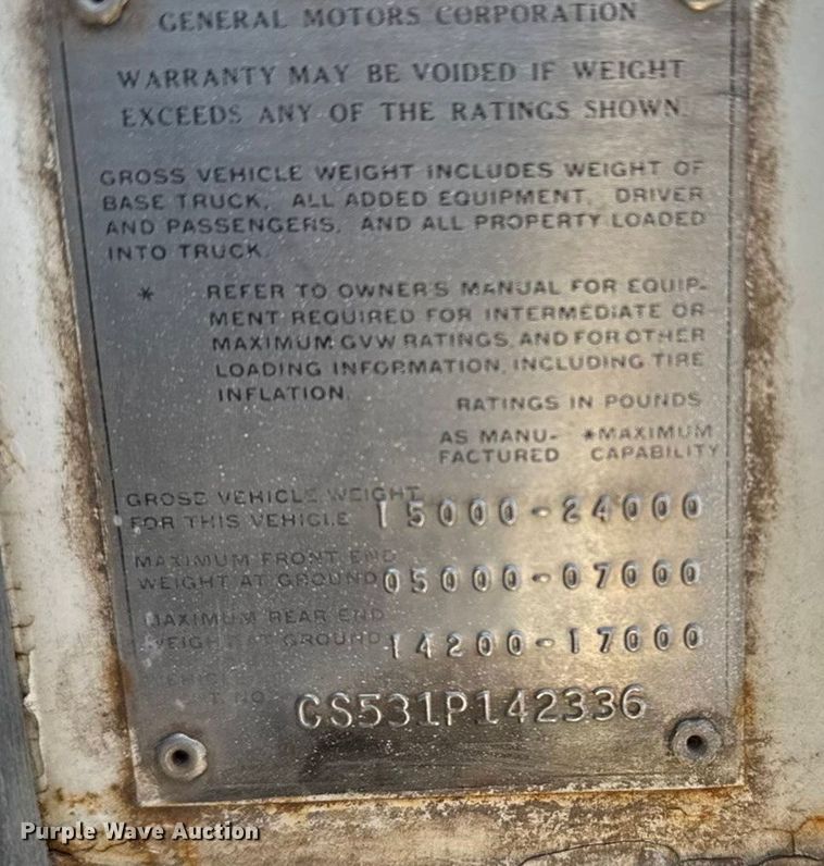 image for item FB0621 1971 Chevrolet C50 grain truck